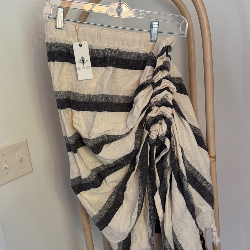 Black and White Striped Skirt